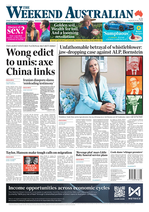 Prima pagina The Australian di oggi - Quotidiano estero