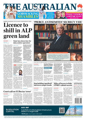 Prima pagina The Australian di oggi - Quotidiano estero