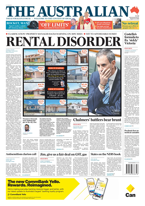 Prima pagina The Australian di oggi - Quotidiano estero