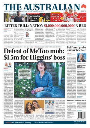 Prima pagina The Australian di oggi - Quotidiano estero