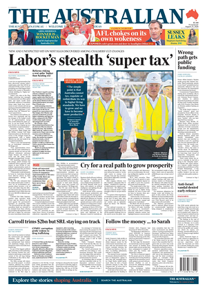 Prima pagina The Australian di oggi - Quotidiano estero