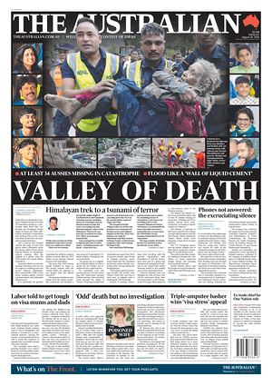 Prima pagina The Australian di oggi - Quotidiano estero