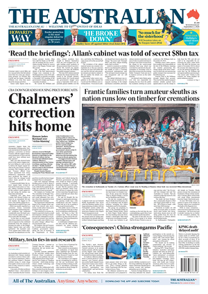 Prima pagina The Australian di oggi - Quotidiano estero