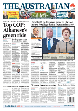 Prima pagina The Australian di oggi - Quotidiano estero