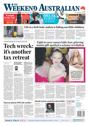 Prima pagina The Australian di oggi - Quotidiano estero