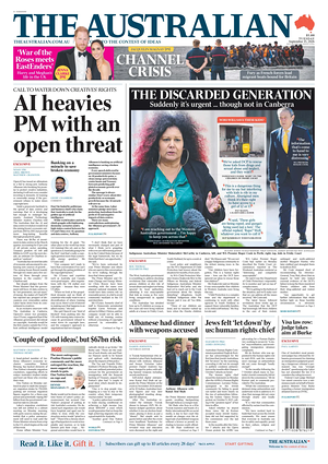 Prima pagina The Australian di oggi - Quotidiano estero
