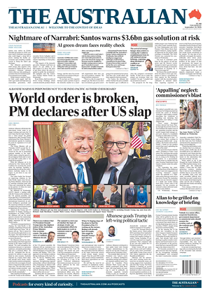 Prima pagina The Australian di oggi - Quotidiano estero