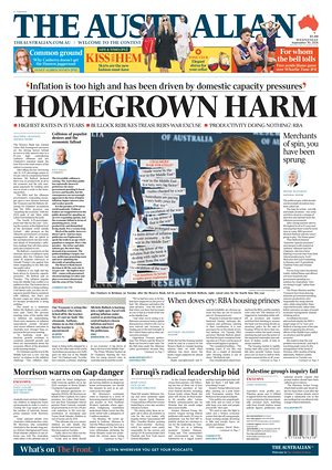 Prima pagina The Australian di oggi - Quotidiano estero