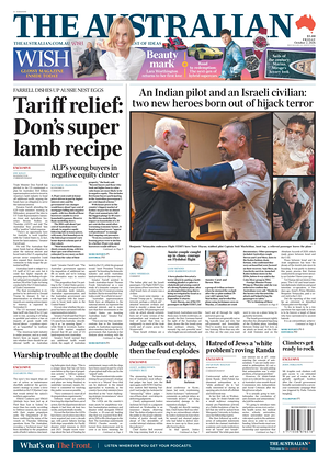 Prima pagina The Australian di oggi - Quotidiano estero