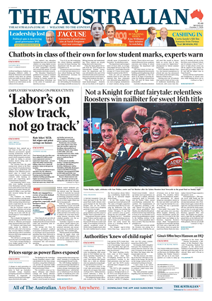 Prima pagina The Australian di oggi - Quotidiano estero