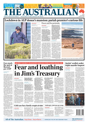 Prima pagina The Australian di oggi - Quotidiano estero