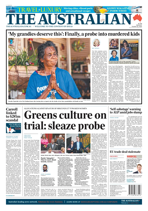 Prima pagina The Australian di oggi - Quotidiano estero