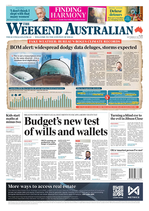 Prima pagina The Australian di oggi - Quotidiano estero