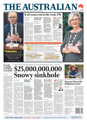 Prima pagina The Australian di oggi - Quotidiano estero