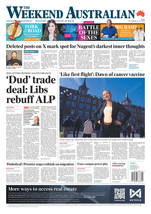 Prima pagina The Australian di oggi - Quotidiano estero