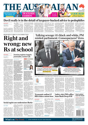 Prima pagina The Australian di oggi - Quotidiano estero