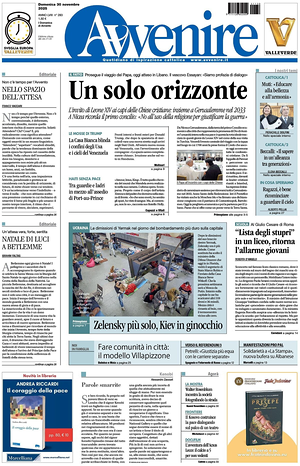 Prima pagina Avvenire di oggi - Quotidiano nazionale