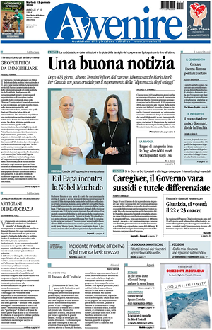 Avvenire prima pagina