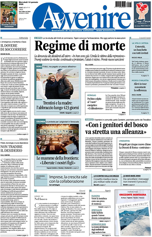 Avvenire prima pagina