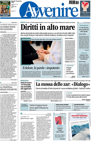 Avvenire prima pagina