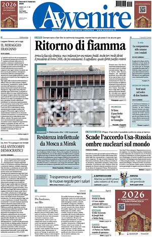 Prima pagina Avvenire di oggi - Quotidiano nazionale