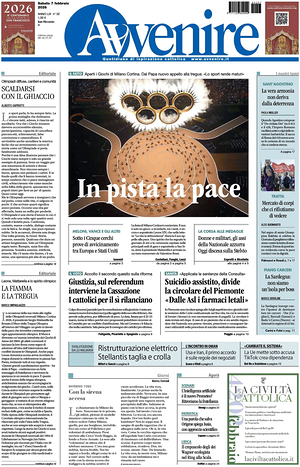 Prima pagina Avvenire di oggi - Quotidiano nazionale
