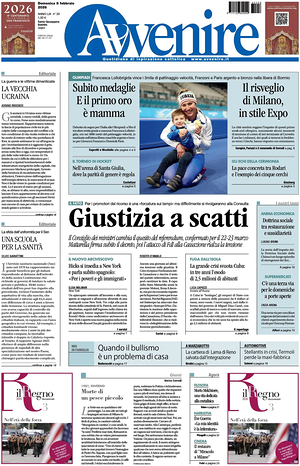 Prima pagina Avvenire di oggi - Quotidiano nazionale