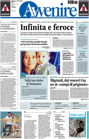 Prima pagina Avvenire di oggi - Quotidiano nazionale