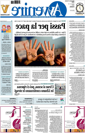 Prima pagina Avvenire di oggi - Quotidiano nazionale