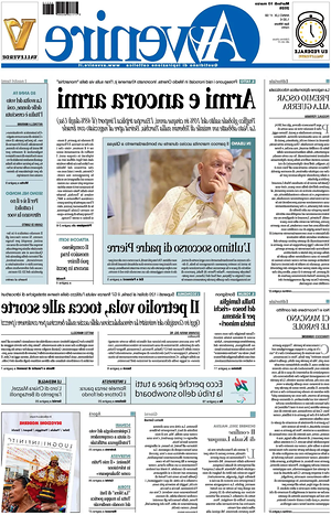 Prima pagina Avvenire di oggi - Quotidiano nazionale