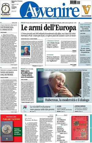 Prima pagina Avvenire di oggi - Quotidiano nazionale