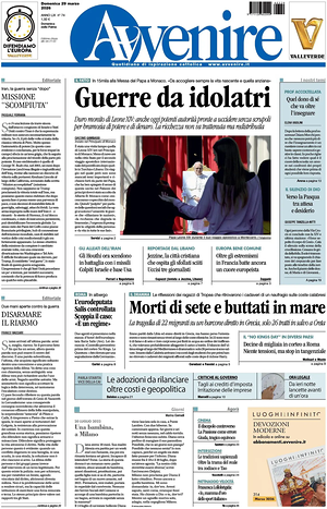 Prima pagina Avvenire di oggi - Quotidiano nazionale