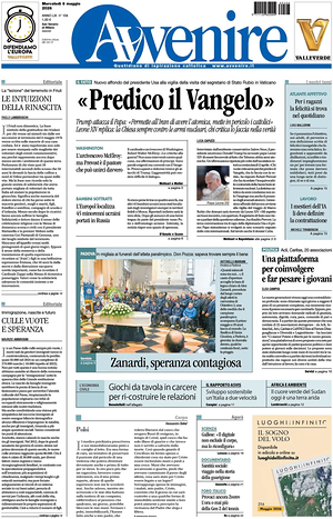 Prima pagina Avvenire di oggi - Quotidiano nazionale