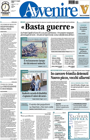 Prima pagina Avvenire di oggi - Quotidiano nazionale