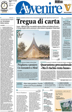 Prima pagina Avvenire di oggi - Quotidiano nazionale