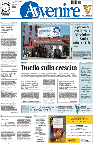 Prima pagina Avvenire di oggi - Quotidiano nazionale