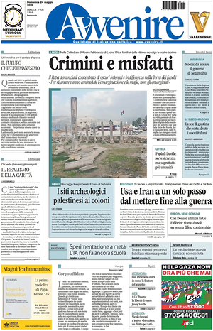 Prima pagina Avvenire di oggi - Quotidiano nazionale