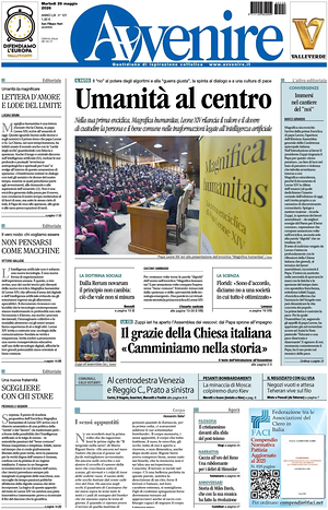 Prima pagina Avvenire di oggi - Quotidiano nazionale