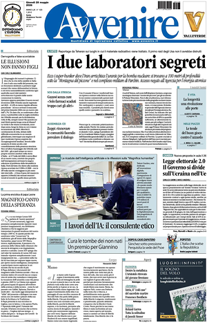 Prima pagina Avvenire di oggi - Quotidiano nazionale