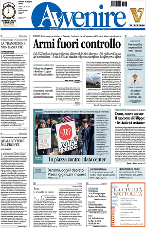 Prima pagina Avvenire di oggi - Quotidiano nazionale