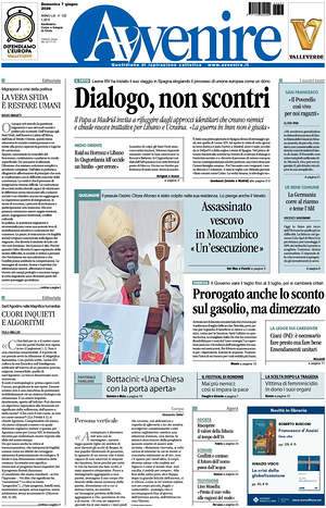 Prima pagina Avvenire di oggi - Quotidiano nazionale