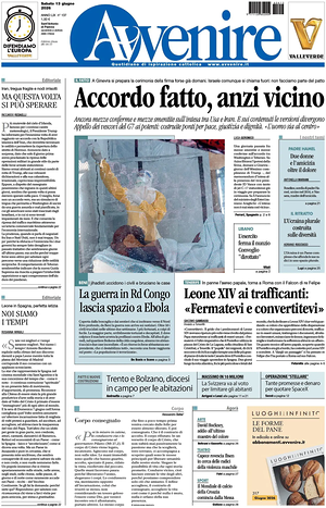 Prima pagina Avvenire di oggi - Quotidiano nazionale
