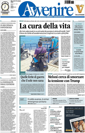 Prima pagina Avvenire di oggi - Quotidiano nazionale