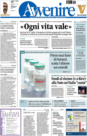 Prima pagina Avvenire di oggi - Quotidiano nazionale