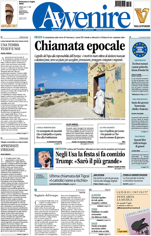 Prima pagina Avvenire di oggi - Quotidiano nazionale