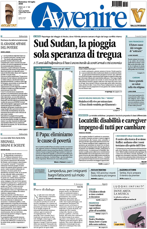 Prima pagina Avvenire di oggi - Quotidiano nazionale