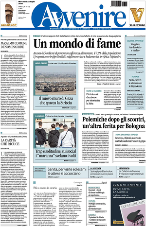 Avvenire prima pagina