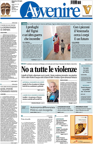 Prima pagina Avvenire di oggi - Quotidiano nazionale