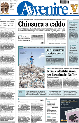 Prima pagina Avvenire di oggi - Quotidiano nazionale