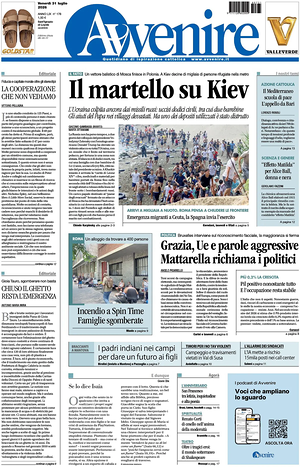 Prima pagina Avvenire di oggi - Quotidiano nazionale